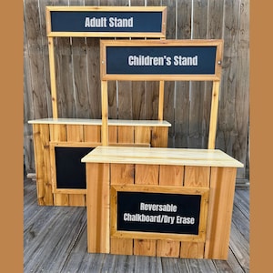 JJ Lemon Rustic Children's Lemonade Stand 6 Piece kit for 10 Minute AssemblyBonus Free storage shelf and wheels added to all Stands image 6