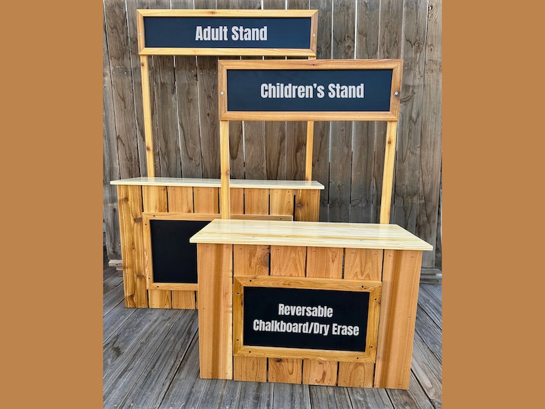 JJ Lemon Rustic Children's Lemonade Stand 6 Piece kit for 10 Minute AssemblyBonus Free storage shelf and wheels added to all Stands image 6
