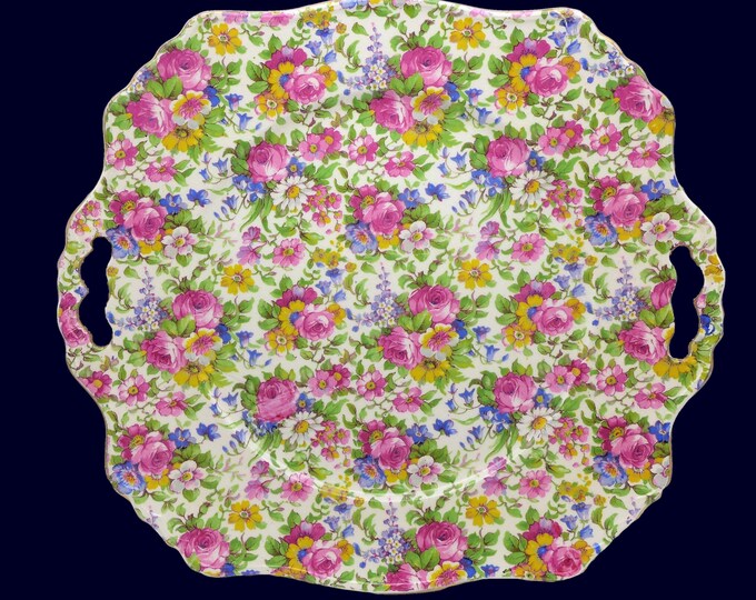 Royal Winton Summertime Chintz Cake Plate Vintage Grimwades Etsy