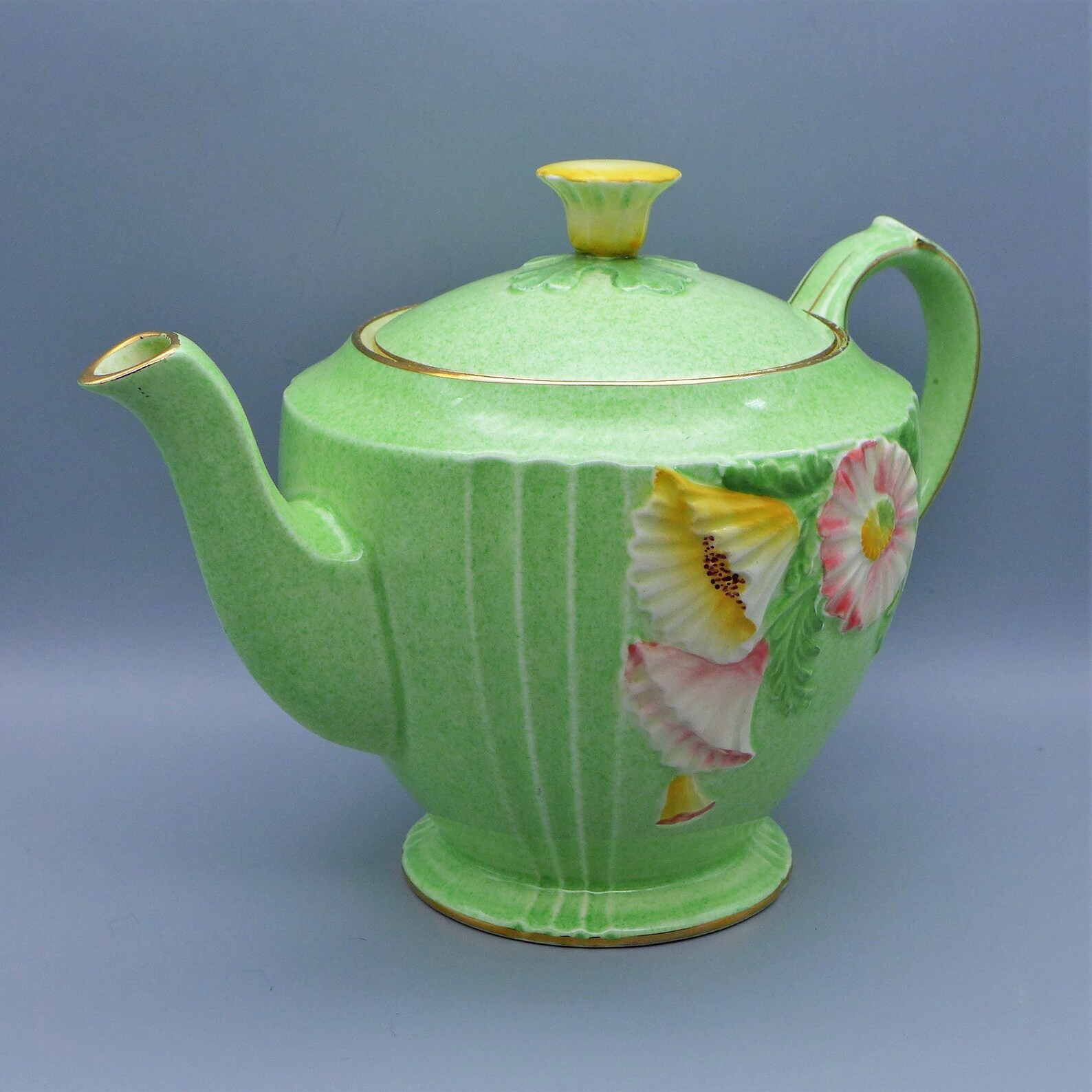 Rare Royal Winton Grimwades Art Deco Teapot With Flowers Etsy