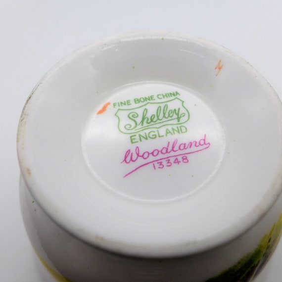 Vintage Shelley Woodland Tea Trio Pattern 13348, English Bone 