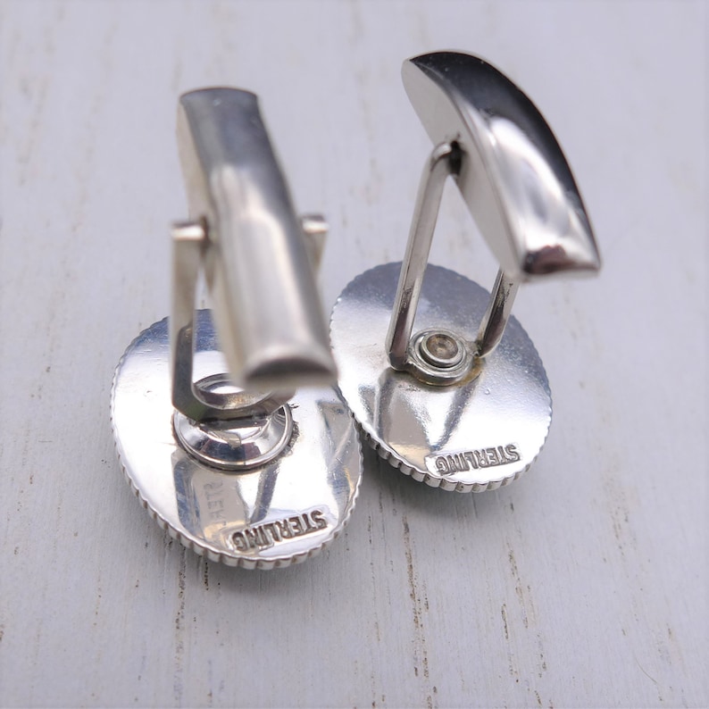 Sterling Silver and green stone cufflinks