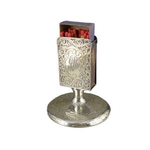 Antique Sterling Silver Art Nouveau Match Holder by Mauser