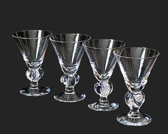 Vintage Seneca Ingrid Cordial Glasses, Set Of 4, 3.25 Inches, MCM