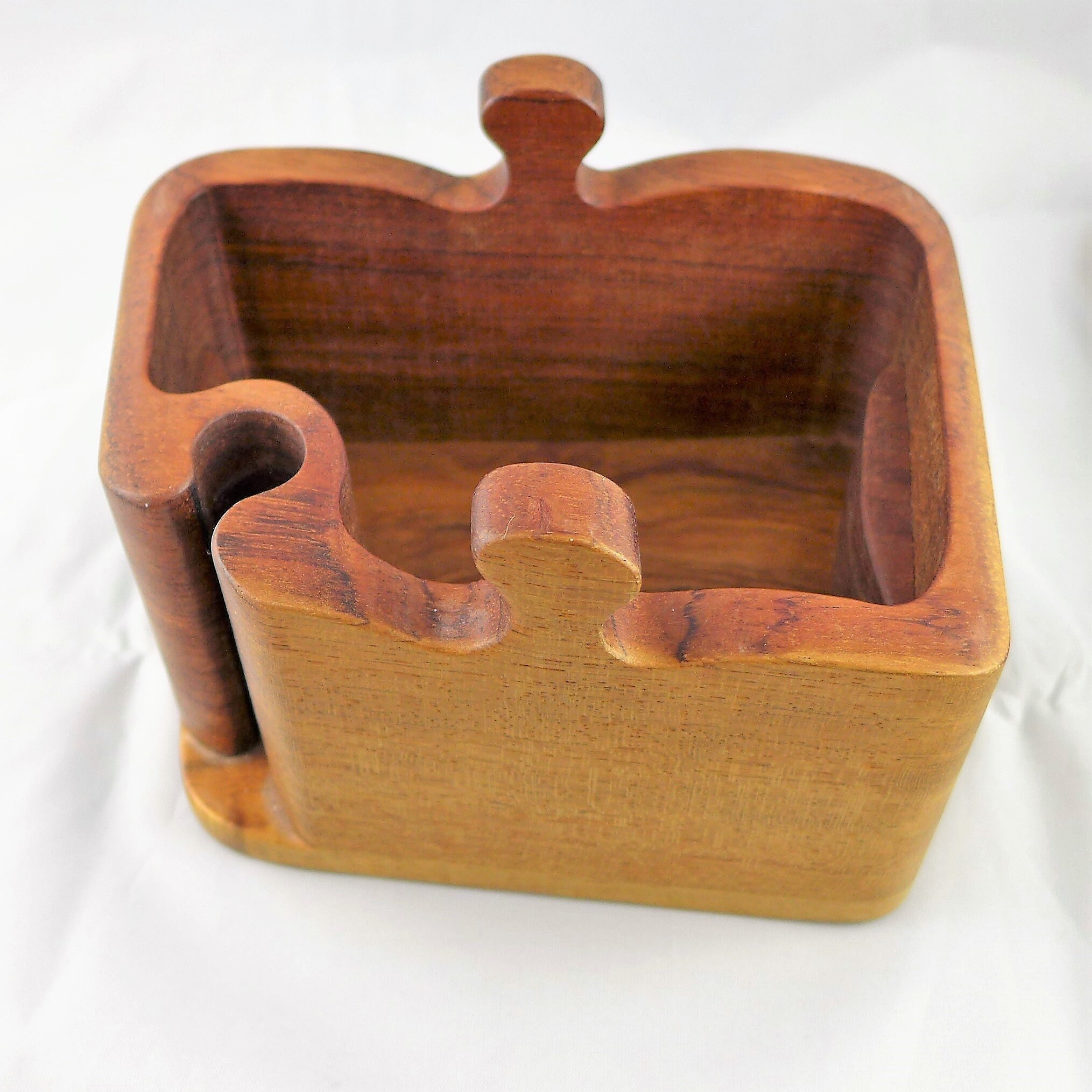 Vintage Buss Wooden Puzzle Box: Bubinga & Koa Artisan Trinket Box