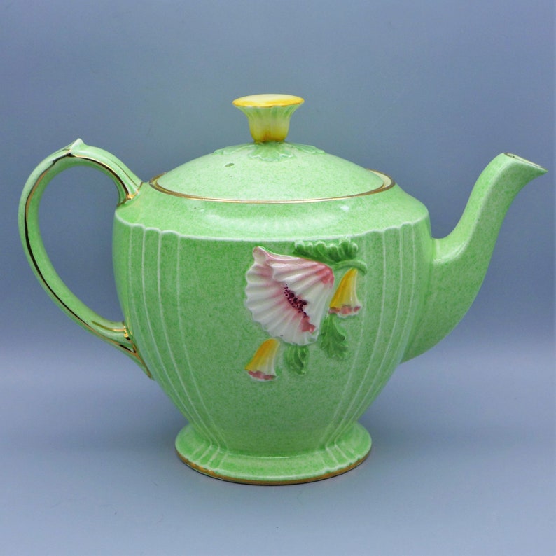 Rare Royal Winton Grimwades Art Deco Teapot With Flowers Etsy