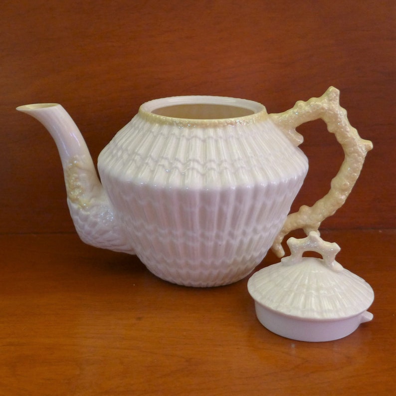 Belleek Limpet Teapot Sugar Creamer Set Vintage 1950s 2nd Etsy