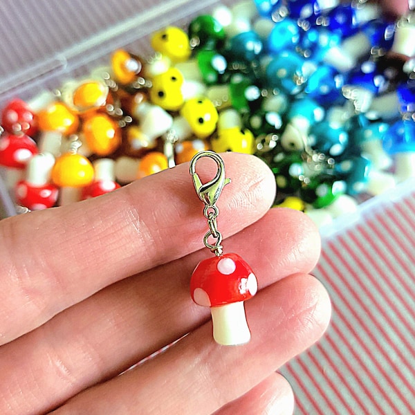 Glass Mushroom Stitch Marker