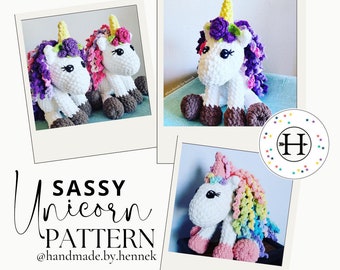 PDF-Sassy Unicorn Crochet Pattern, PDF download