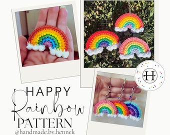 PDF-Happy Rainbow Schlüsselanhänger oder Beißring Häkelanleitung