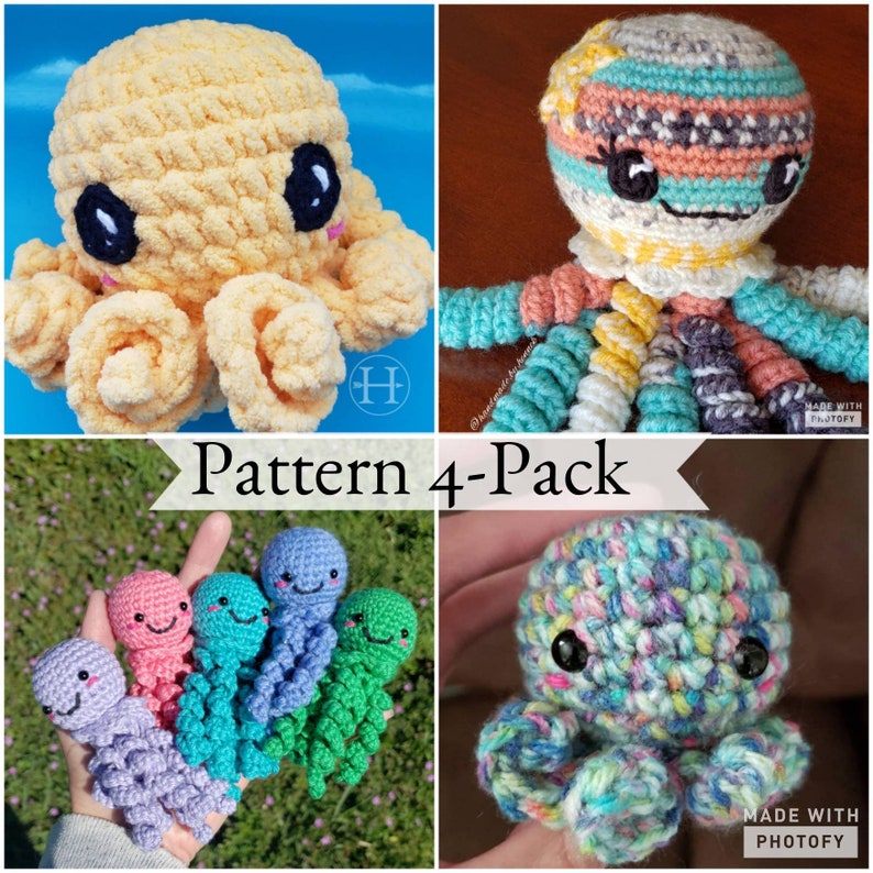 PATTERN 4-PACK Octopus Pattern 4-pack: Octobitty - Etsy