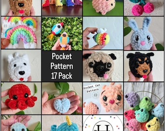 Pocket Patterns 17-Pack, Pdf digital file, crochet patterns