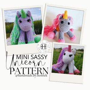PDF-Mini Sassy Unicorn Crochet Pattern, PDF download