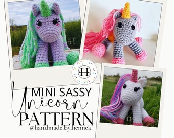 PDF-Mini Sassy Unicorn Crochet Pattern, PDF download