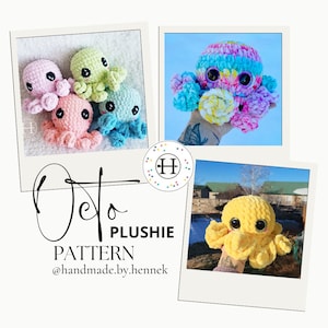 PDF-OctoPlushie Rattle No Sew Crochet Pattern With Crochet Eye Instructions
