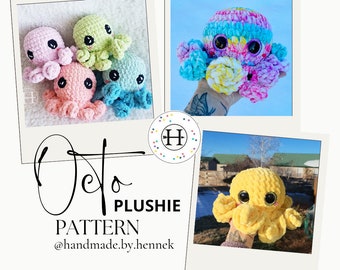 PDF-OctoPlushie Rattle No Sew Crochet Pattern With Crochet Eye Instructions