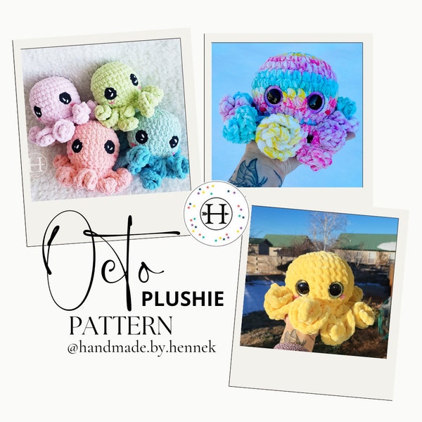PDF-OctoPlushie Rattle No Sew Crochet Pattern With Crochet Eye Instructions