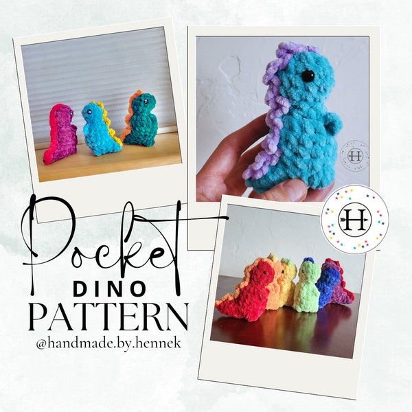 PDF-Pocket Dino No Sew Crochet Pattern