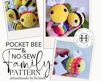 PDF-Pocket Bee & No-Sew Family Crochet Pattern