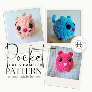 PDF-Pocket Cat and Hamster No Sew Crochet Pattern