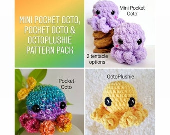PATTERN PACK- Mini Pocket Octo, Pocket Octo & OctoPlushie