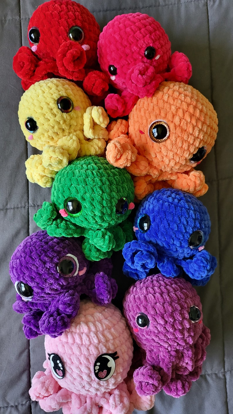 PDF-OctoPlushie Rattle No Sew Crochet Pattern With Crochet Eye Instructions image 5