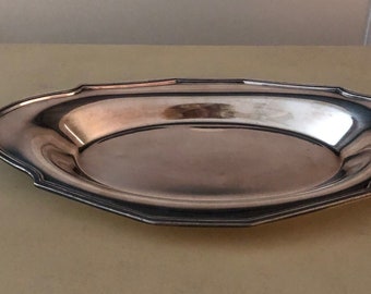 Vintage Sheffield Silver Reproduction Dish, Detailed Rim Candy Tray