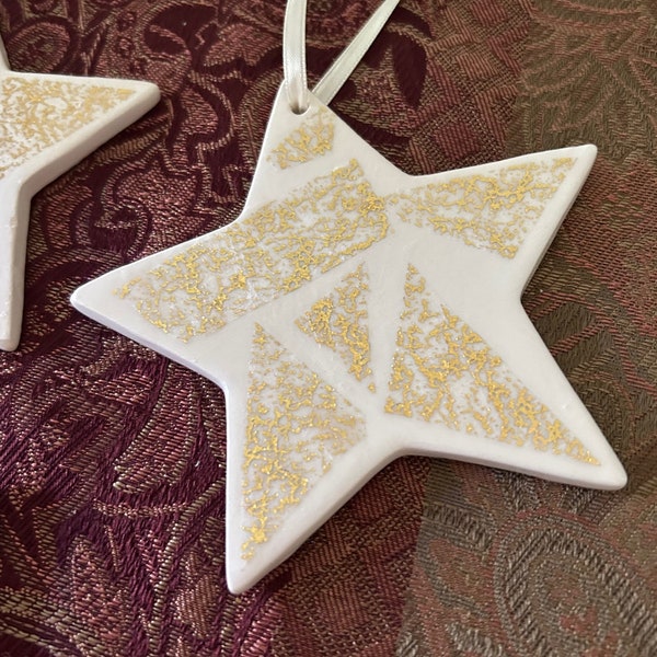 Star, Gold Ornament, Tree, Doorknob Decor, Holiday.