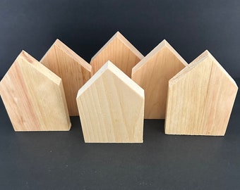 Wood House, Unpainted, Mantle, Shelf