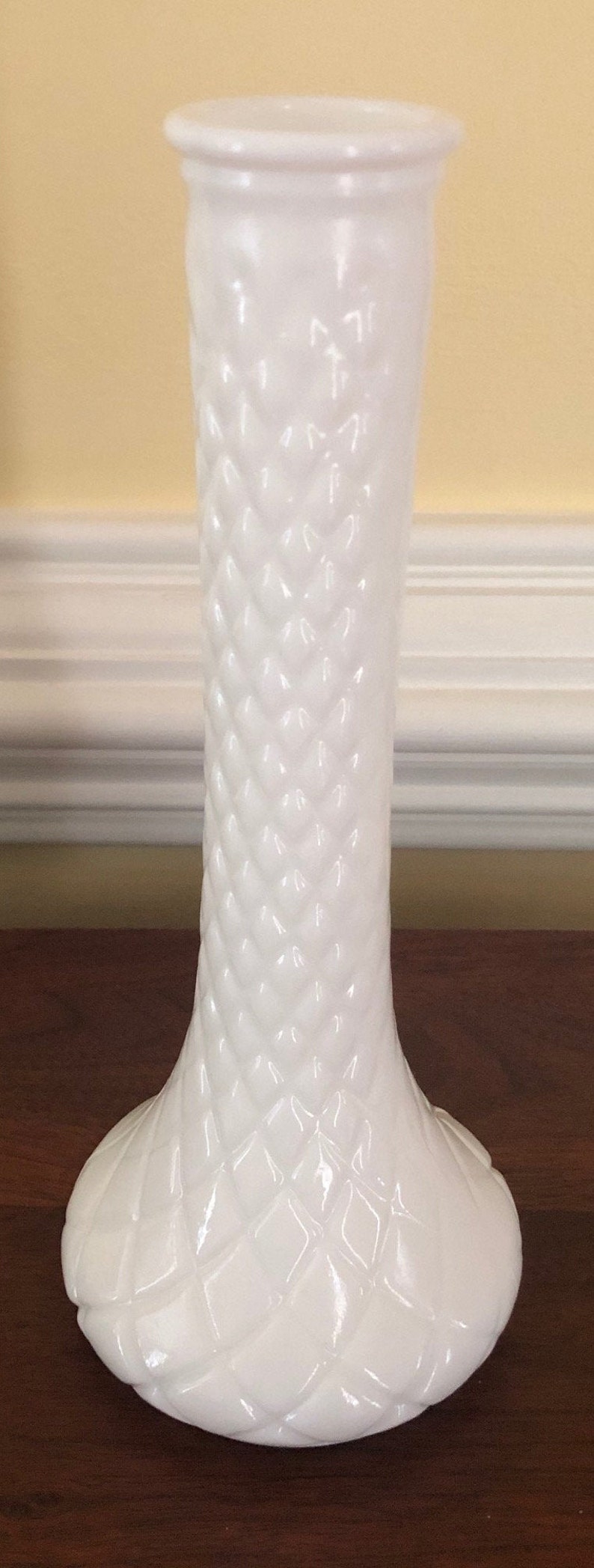 Vintage Milk Glass Vase Pressed Glass Hoosier 4092 Vase Etsy