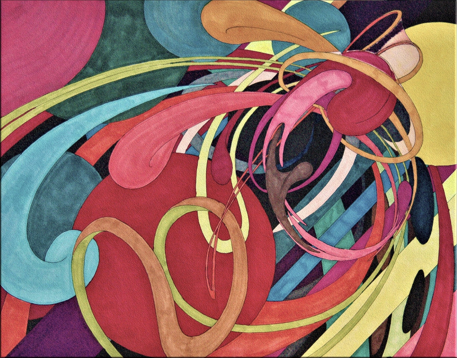 Abstract Art Print. Title colors Gettin' Busy Etsy