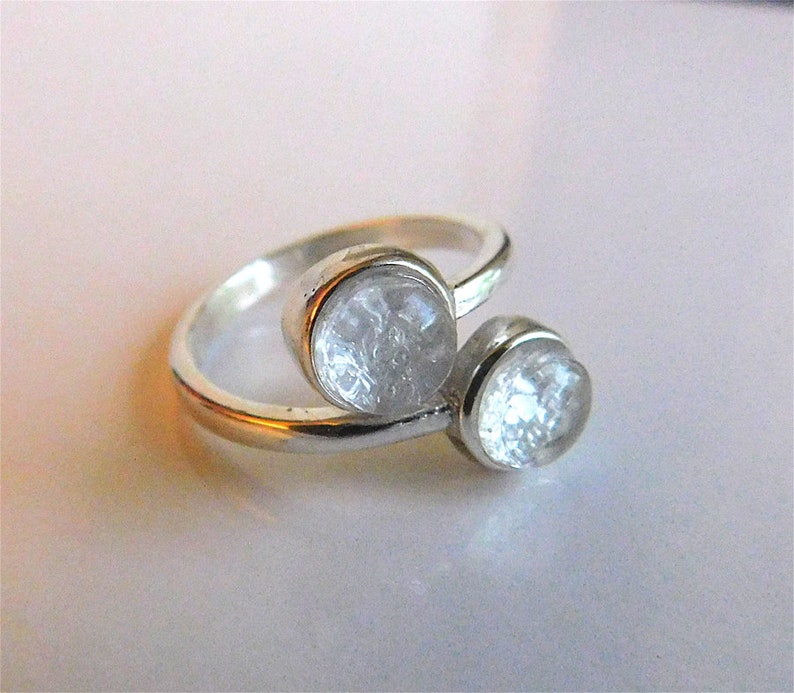 Sterling Silver Breast Milk Ashes Placenta Double Two Stone Twins Ring
