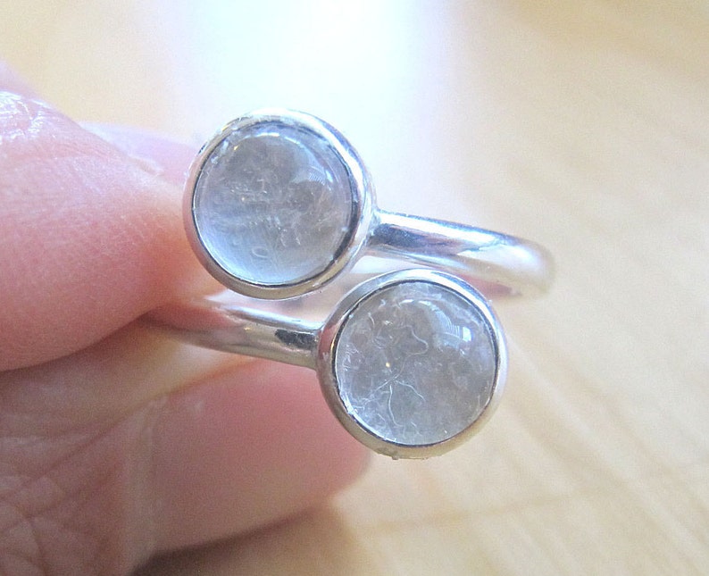 Sterling Silver Breast Milk Ashes Placenta Double Two Stone Twins Ring