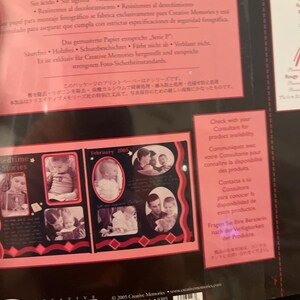 May include: A Creative Memories scrapbook paper package with a pink border. The package features a layout with photos and the text "Bedtime Stories" and "February 2005". The Creative Memories logo is visible.