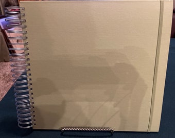 Green Fabric 12" x 12" Scrapbook Album: Spiral Bound - 20 Sheets - 40 Pages - F2