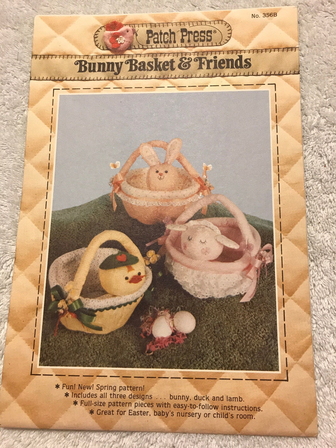 Bunny Basket Sewing Pattern: Duck, Lamb, Easter Decor (PDF) - M3 - Etsy