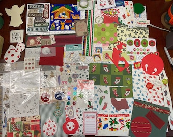 Christmas Scrapbook Kit -  8 - 12" x 12" Paper, Stickers, Die Cuts & Embellishments - 341 Items - RR313