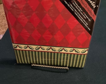 Harlequin Holly Scrapbook Album: 10 Pre-Made Pages, Sticker Sheet (8.5" x 11") - Just Add Photos! - GB5