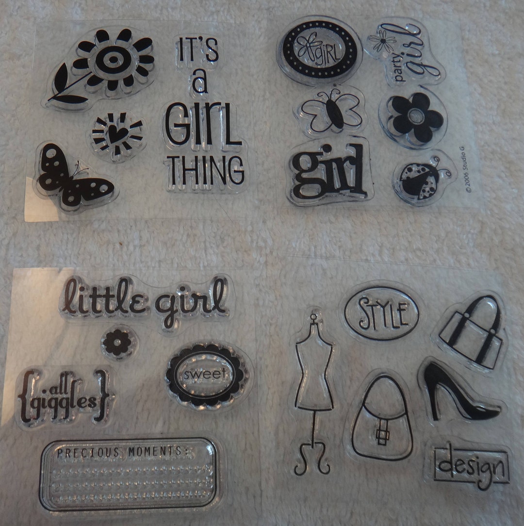 22 Girl Stuff Acrylic Stamps - 4 Sets - Appear New - 2.5