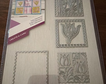 GEMINI by Crafter’s Companion - Tulip Patchwork - 6 Dies - Papercraft Die - Create-A-Card - New - M3