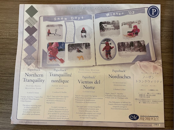 Creative Memories Photo Mounting Paper: Northern Tranquility - 6 Colors - 12 Sheets - F3