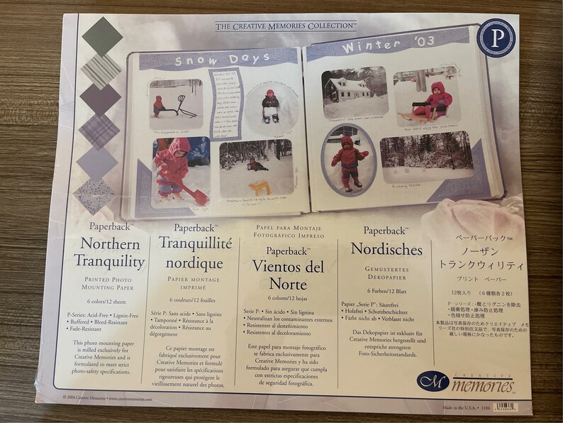May include: A collection of scrapbooking paper pads featuring winter-themed designs. The paper pads are available in a variety of colors and patterns, including snow days, northern tranquility, and nordic tranquility. The paper pads are acid-free and lignin-free, making them ideal for preserving memories.