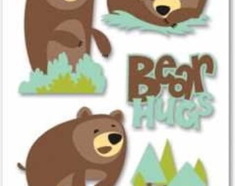 Jolee's Boutique Bear Hugs  Stickers - TWJBLG003 - 7 Stickers - New in Package - Scrapbooking & Card Making Embellishments - Wire1
