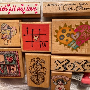 11 STAMP SET - Valentines & Love - Card Making Rubber Stamps - New /Used Stamps - Free Shipping! CC2