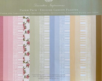 Anna Griffin Decorative Impressions - Paper Pack -  English Garden Pallette - 23 - 11” x 14 1/2” Sheets - F2