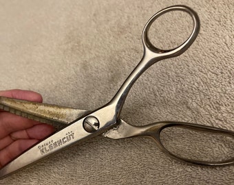 Vintage Kleencut Pinking Shears: 1950s Stainless Steel Sewing Tool - 7 1/2" - F1