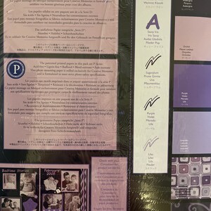 May include: A close-up of a package of Creative Memories paper pads. The package features a variety of colors and patterns, including purple, lavender, and lilac. The text on the package reads "Creative Memories" and "Bedtime Stories".