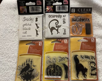 Autumn & Halloween  - 6 Acrylic Stamp Sets - Clearly the Way to Stamp. studio g, Inkadinkado - Appear New - Cards - Stamping - Scrapbook -M3