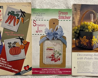Cross Stitch & Potato Stamping Books + 10 Bonus Items - F2