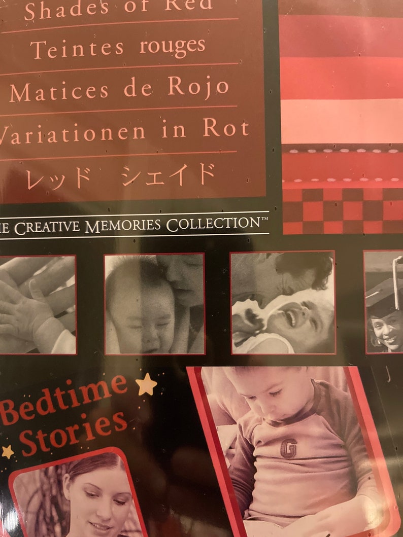 May include: A book cover with the title "Bedtime Stories" in red text with a yellow star on either side. The cover features a collage of black and white photos of children and families.